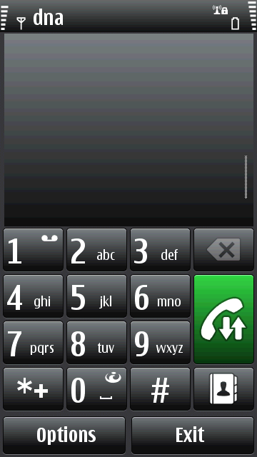 Nokia N8 Call Dialer's Screenshot